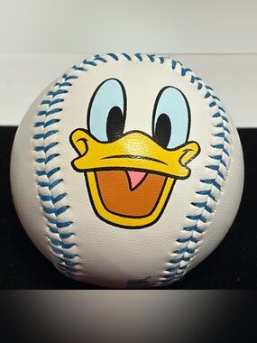Disney Donald Duck White Baseball with Yellow Beak and Blue Stitching